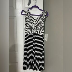 Soma Black and White Striped Dress